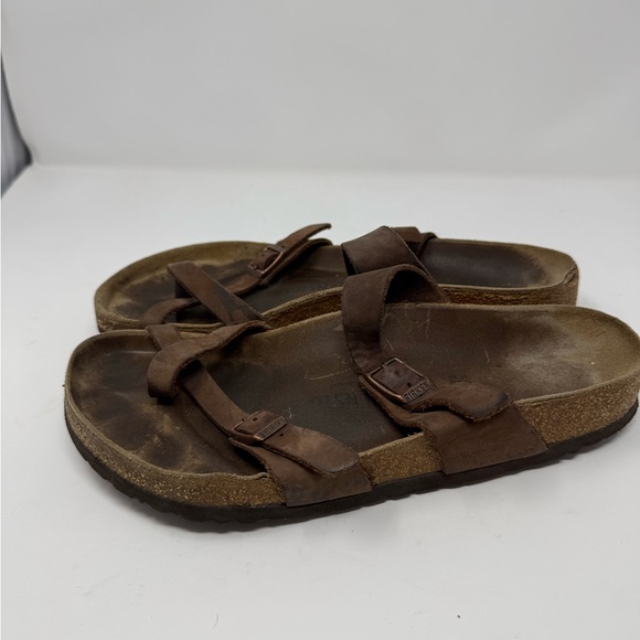 Birkenstock Dark Brown Leather Sandals Sz 40 (GKAWDC) - Picture 4 of 7